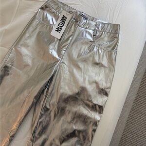 AMYLYNN Silver Metallic Pants